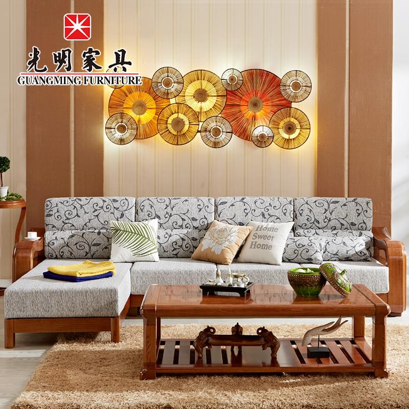 【光明家具】實(shí)木沙發(fā) 紅橡木沙發(fā) 貴妃沙發(fā)帶轉(zhuǎn)角 3人位+貴妃位 GY89-3871轉(zhuǎn)角沙發(fā)