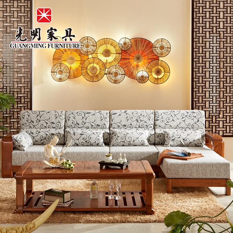 【光明家具】 實(shí)木沙發(fā) 貴妃沙發(fā)帶轉(zhuǎn)角 紅橡木3人位+貴妃位 GY89-3872轉(zhuǎn)角沙發(fā)